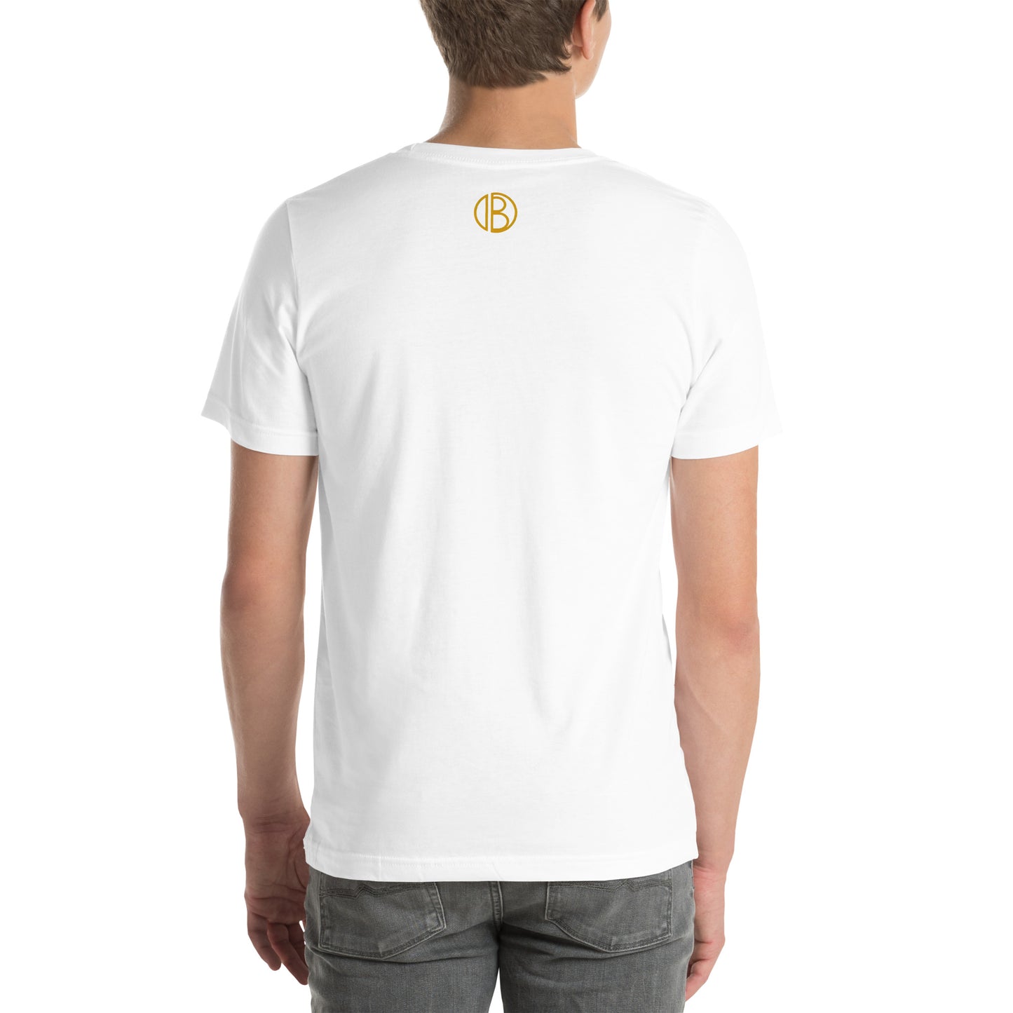 Signature golden logo of Ilaria Berenice printed on the back of the limited edition t-shirt.