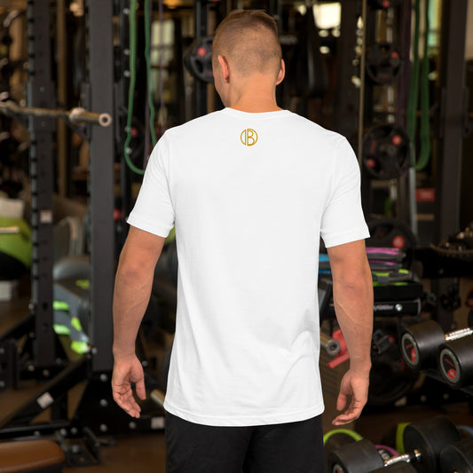 Signature golden logo of Ilaria Berenice printed on the back of the limited edition t-shirt.